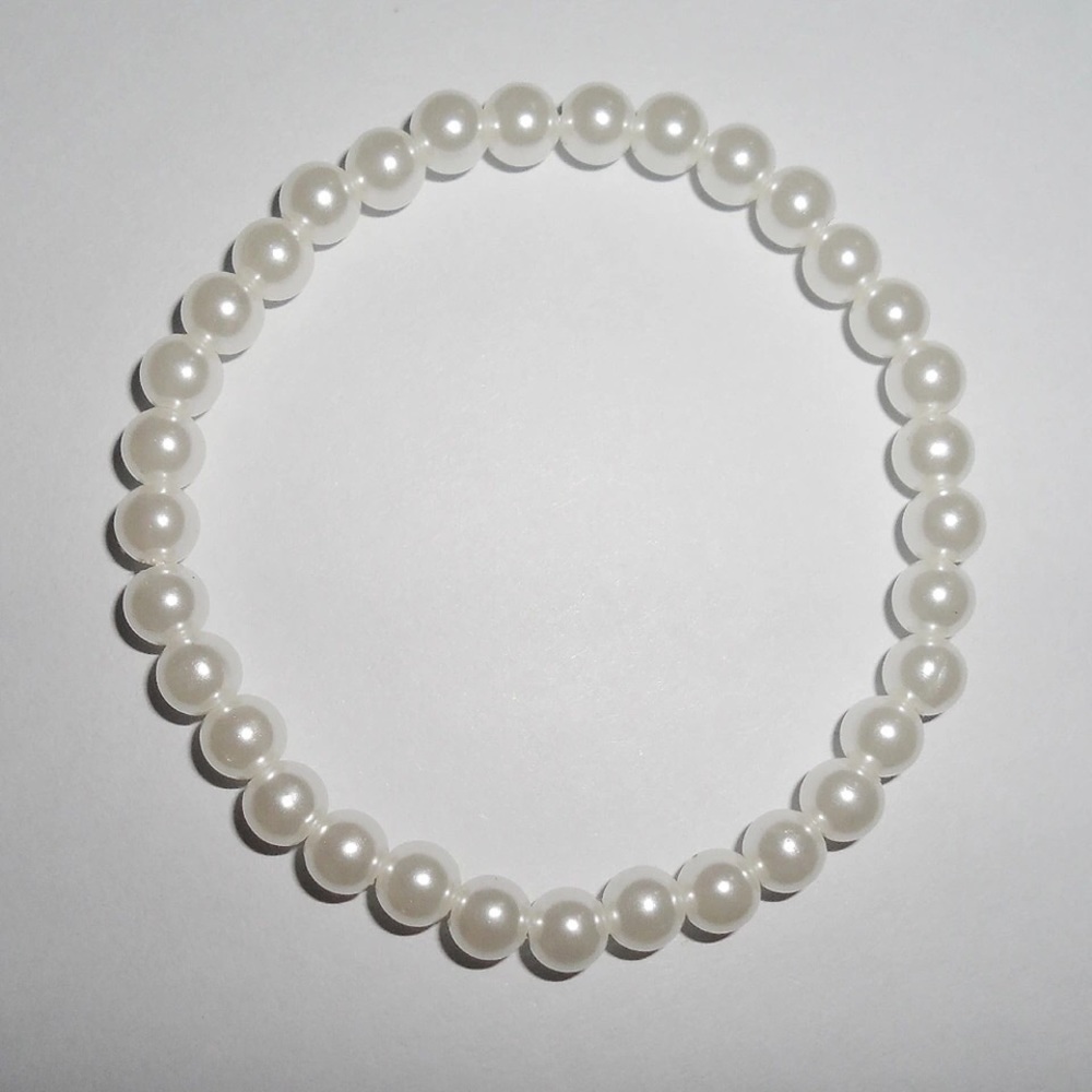 6mm immatation pearl bracelet with stretch